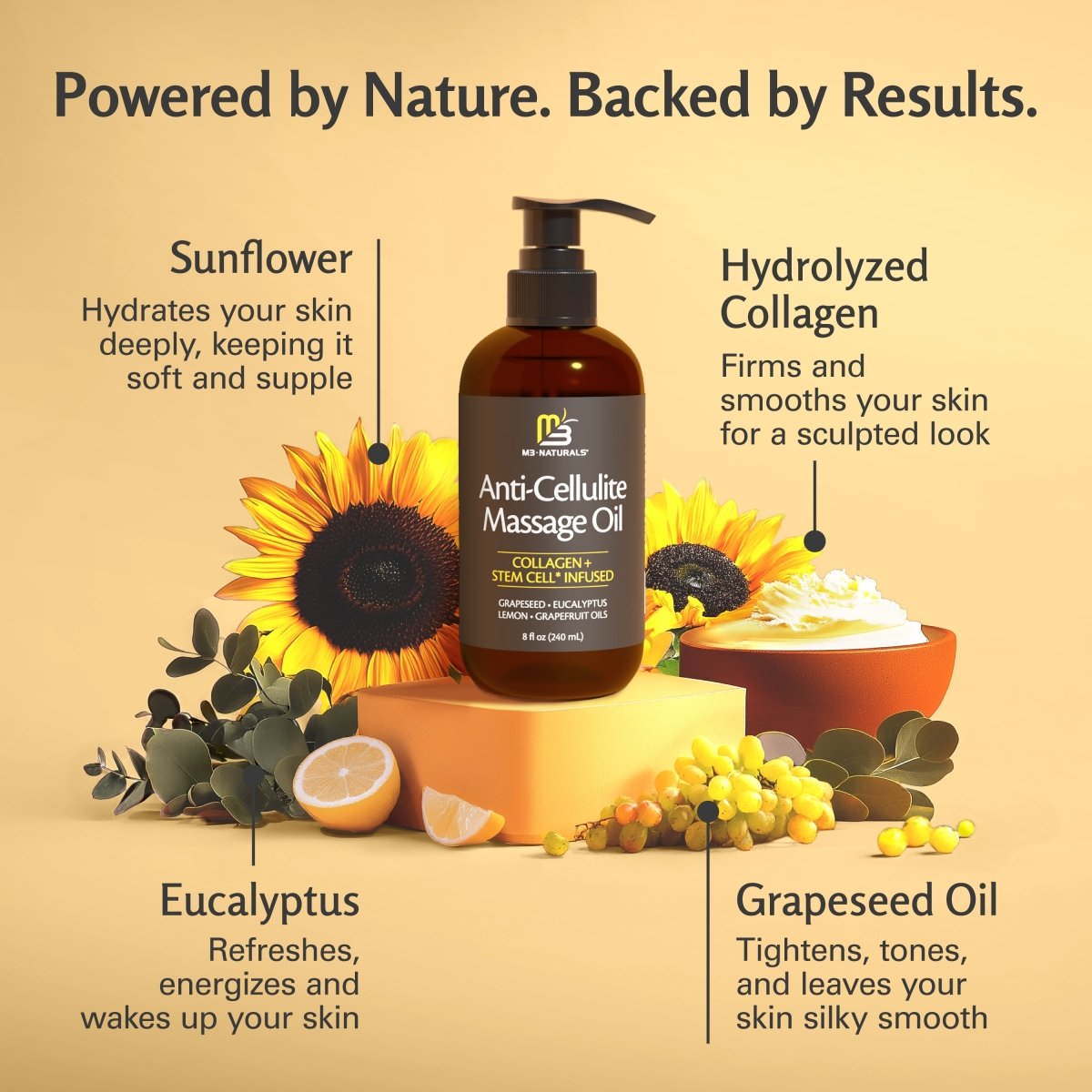Anti-Cellulite Massage Oil, Grapefruit & Lemon, 8oz
