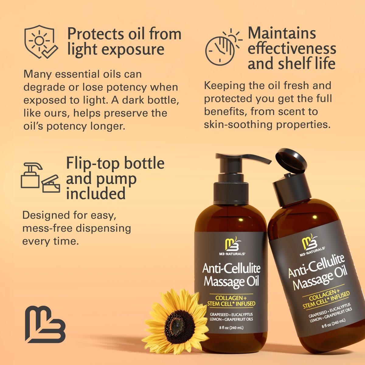Anti-Cellulite Massage Oil, Grapefruit & Lemon, 8oz